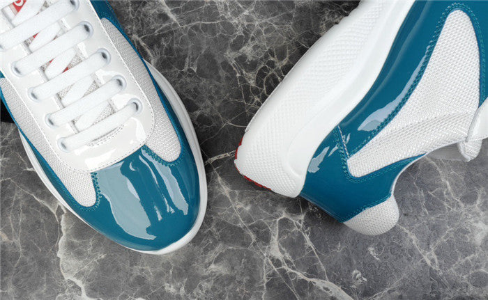 PRADA America's Cup Blue Sneakers - White Unisex Streetwear Limited Edition
