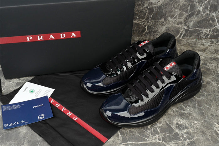 PRADA America's Cup Navy Sneakers - Black Unisex Streetwear Limited Edition