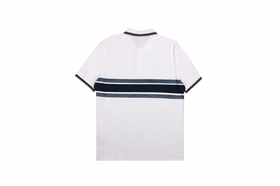 Christian Dior 'striped Logo' Polo Shirt - White Unisex Streetwear Limited Edition - <p dir='ltr'><span>White polo shirt featuring a classic collar and button placket. Accentuated with a