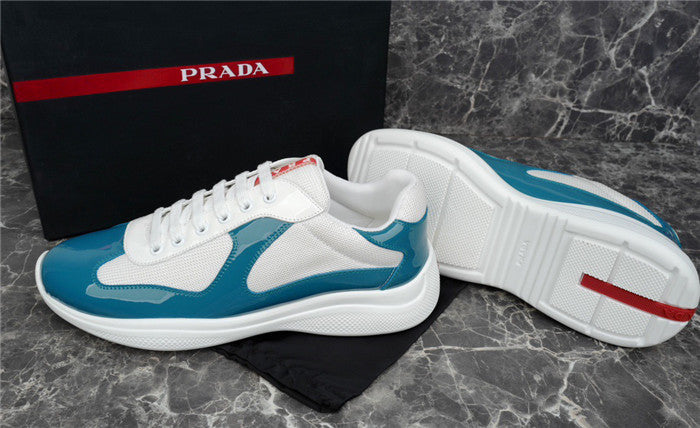 PRADA America's Cup Blue Sneakers - White Unisex Streetwear Limited Edition