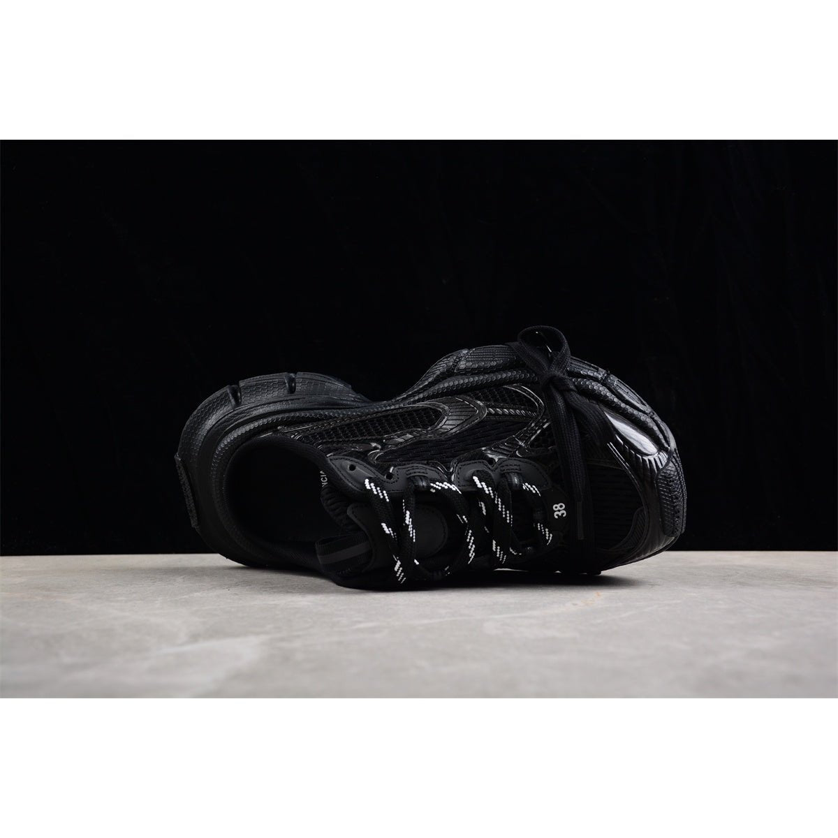 BALENCIAGA 3 - L Mule - All - Black Unisex Streetwear Limited Edition - Introducing the BALENCIAGA 3XL Mule x All Black, a bold fusion of style and comfort.