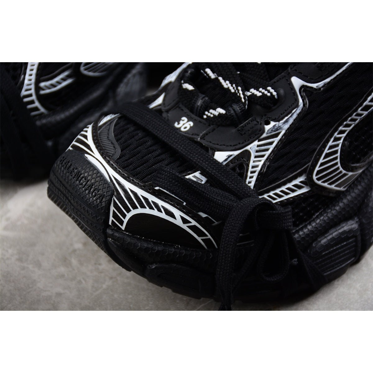 BALENCIAGA 3 - L Mule - White - Black Unisex Streetwear Limited Edition - Introducing the BALENCIAGA 3XL Mule x Black White, a striking blend of contemporary style and