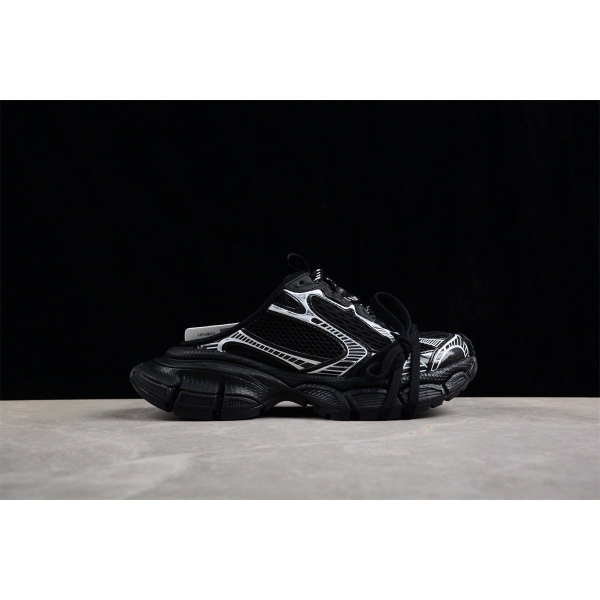 BALENCIAGA 3 - L Mule - White - Black Unisex Streetwear Limited Edition - Introducing the BALENCIAGA 3XL Mule x Black White, a striking blend of contemporary style and