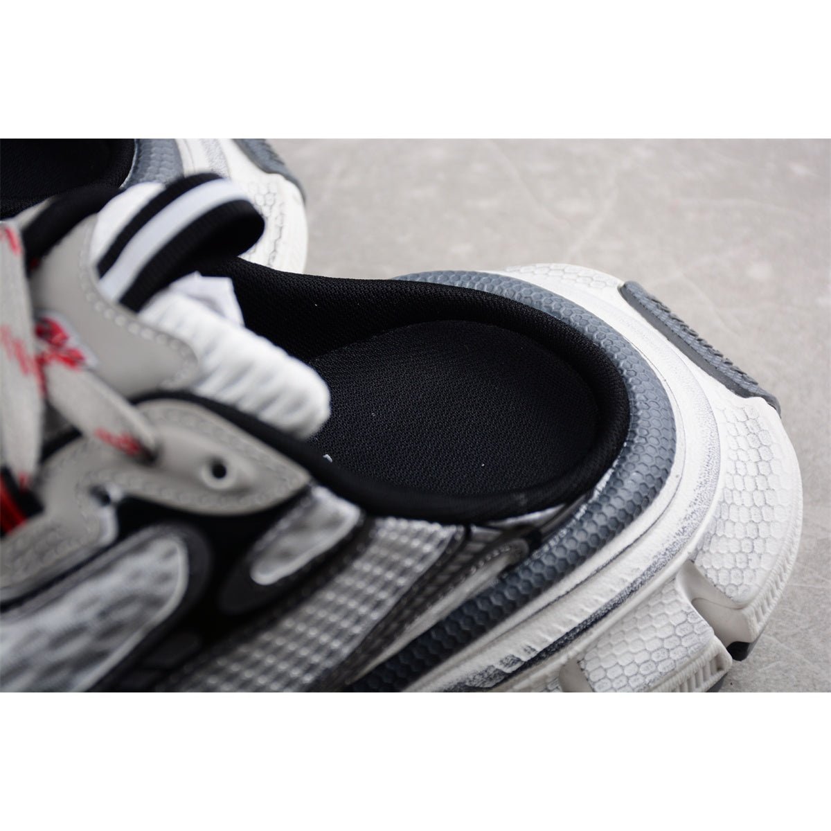 BALENCIAGA 3 - L Mule - Grey - Red Unisex Streetwear Limited Edition - The Balenciaga 3XL Mule x Grey Red is a bold fusion of contemporary style and
