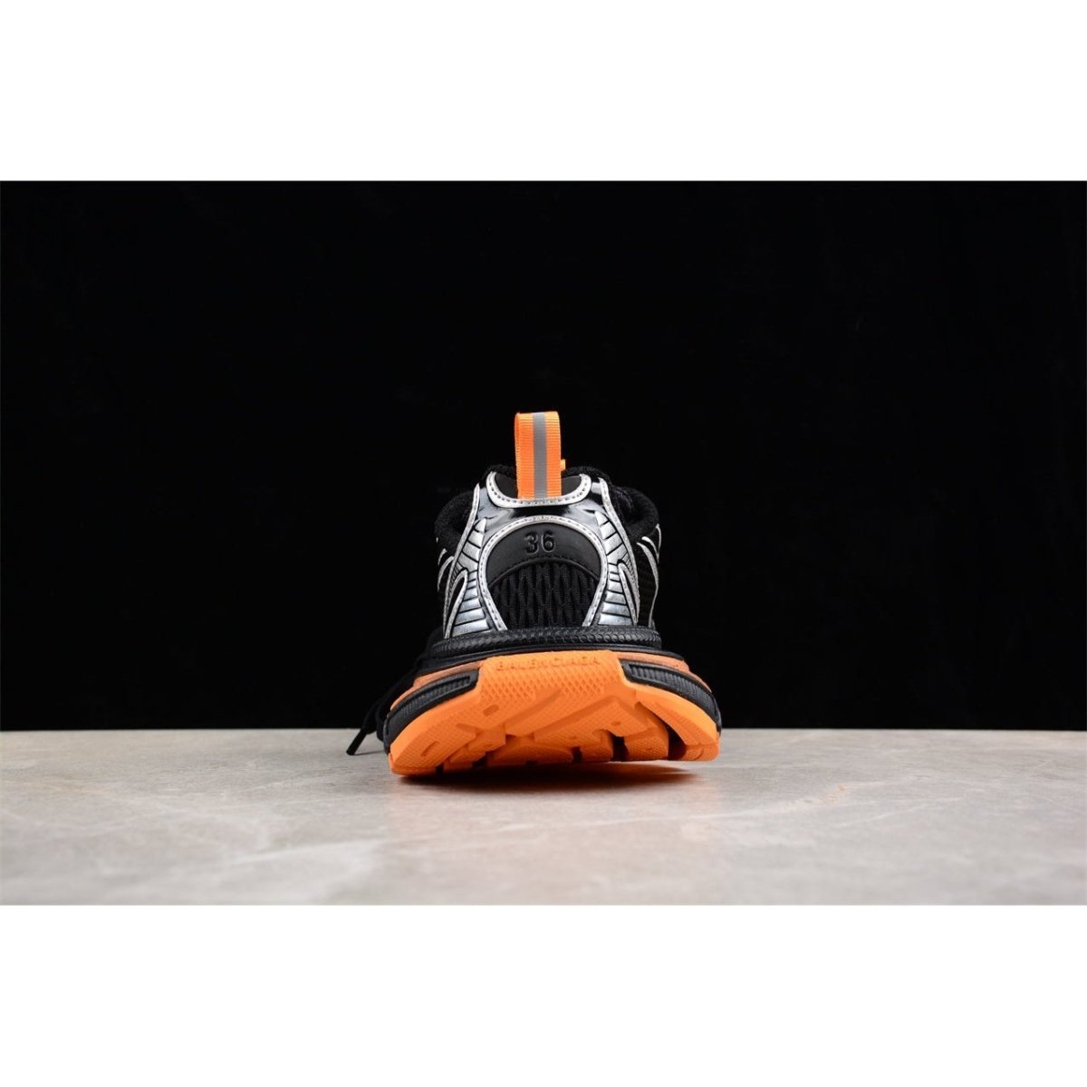 BALENCIAGA 3 - L - Orange Grey Sneakers - Black Unisex Streetwear Limited Edition - Introducing the BALENCIAGA 3XL x Black Orange Grey, a striking fusion of bold design and