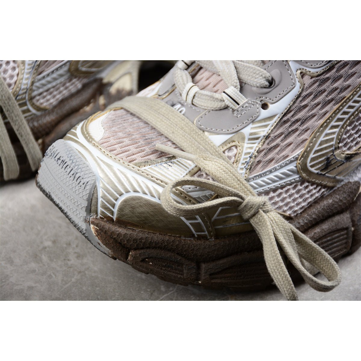 BALENCIAGA 3 - L - Champagne Graffiti Sneakers - Red Unisex Streetwear Limited Edition - Introducing the BALENCIAGA 3XL in Champagne Graffiti, a striking blend of luxury and street art.
