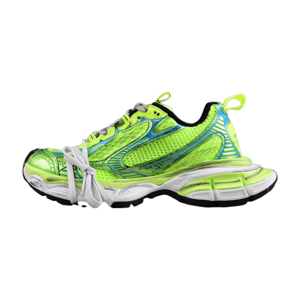 BALENCIAGA 3 - L - Fluo Yellow Sneakers - Blue Unisex Streetwear Limited Edition - Introducing the BALENCIAGA 3XL x Fluo Yellow Blue, a bold fusion of cutting-edge design and