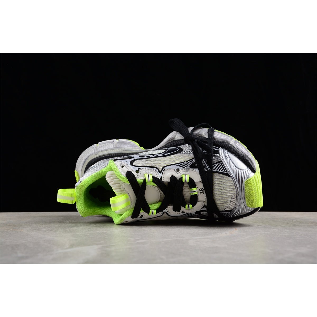 BALENCIAGA 3 - L - White Fluo Yellow Sneakers - Black Unisex Streetwear Limited Edition - Introducing the BALENCIAGA 3XL x White Black Fluo Yellow, a dynamic fusion of modern design