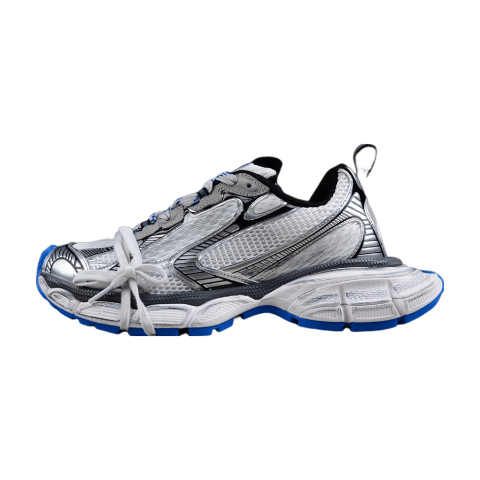 BALENCIAGA 3 - L - Grey Blue Sneakers - White Unisex Streetwear Limited Edition - Introducing the BALENCIAGA 3XL x White Grey Blue, a bold statement in contemporary footwear. These