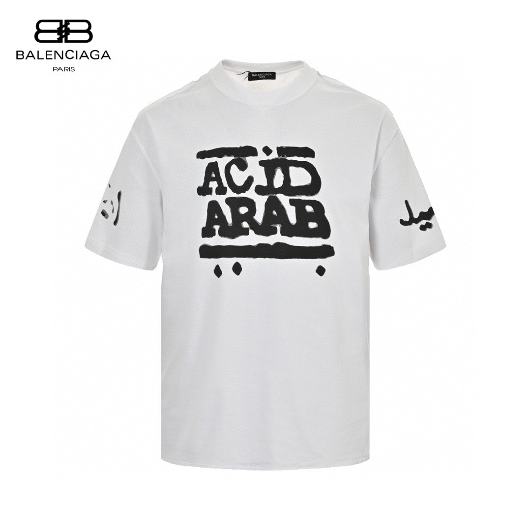 Balenciaga Acid Arab T-shirt (white) Unisex Streetwear Limited Edition - The Balenciaga Acid Arab T-Shirt in white is a bold and distinctive piece, featuring the