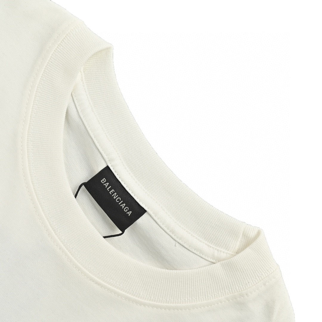 Balenciaga Bb Logo T-shirt - White Unisex Streetwear Limited Edition - This Balenciaga T-Shirt in white features a striking green BB logo design on the front.