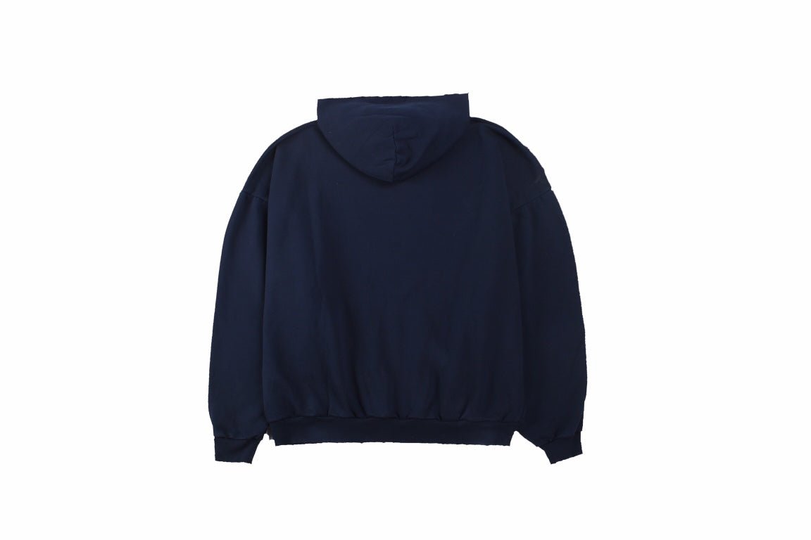 Balenciaga 'be Nice' Hoodie - Blue Unisex Streetwear Limited Edition - This Balenciaga hoodie features a playful 'Be Nice' slogan with 'France' crossed out beneath it.
