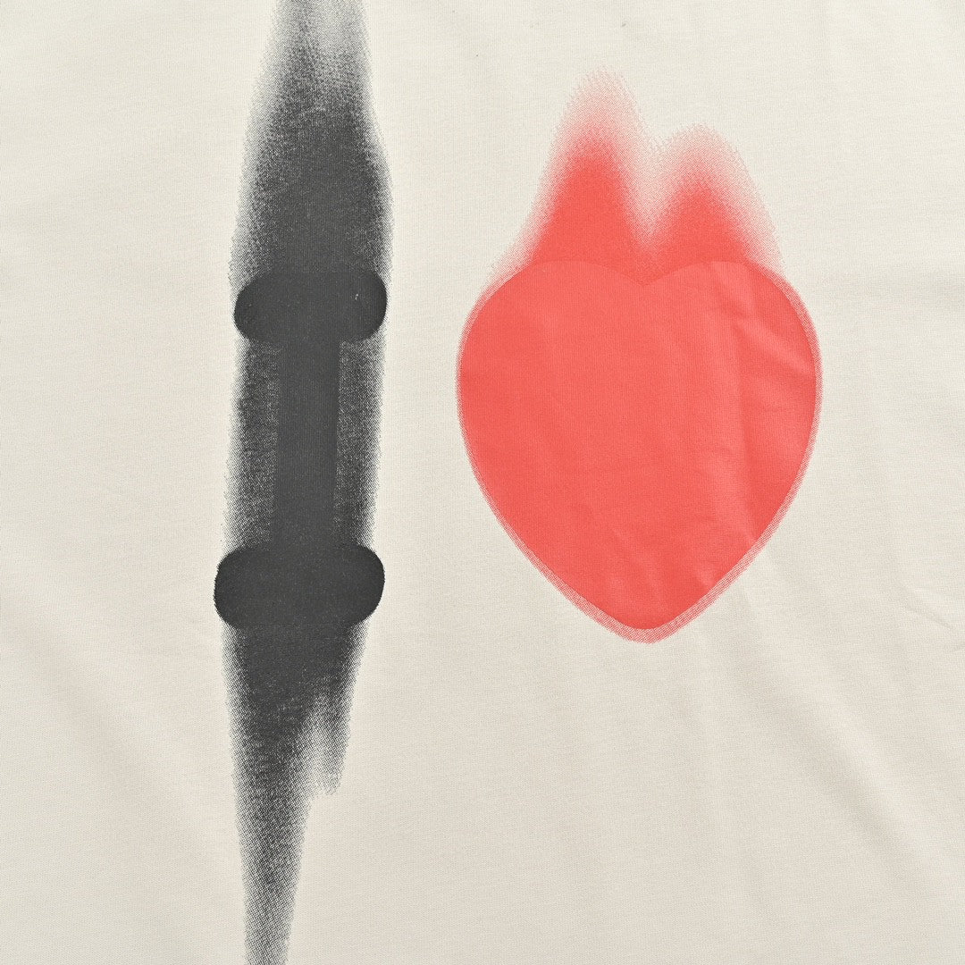 Balenciaga T-shirt With Abstract Graphic - Beige Unisex Streetwear Limited Edition - <span>Artistic and modern. Features an abstract graphic design. Made from high-quality fabric. Perfect for casual