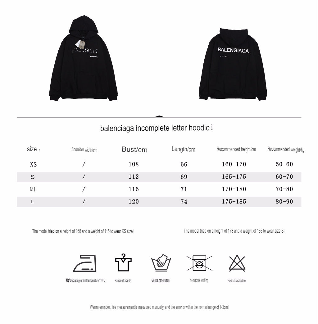 Sudadera Balenciaga negra con logo distorsionado