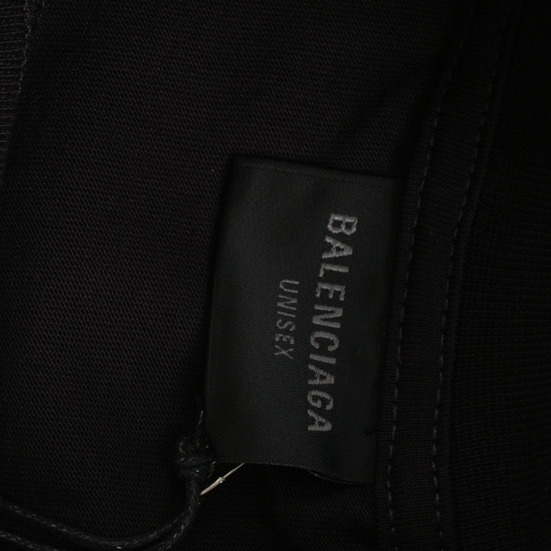 Balenciaga T-shirt With Label Detail - Black Unisex Streetwear Limited Edition - <span>Minimalist design. Features a small label detail at the bottom. Made from premium fabric for