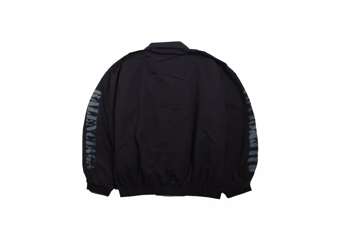 Balenciaga Zip-up Jacket - Black Unisex Streetwear Limited Edition - This Balenciaga jacket features a minimalist black design with a zip-up front. It has subtle