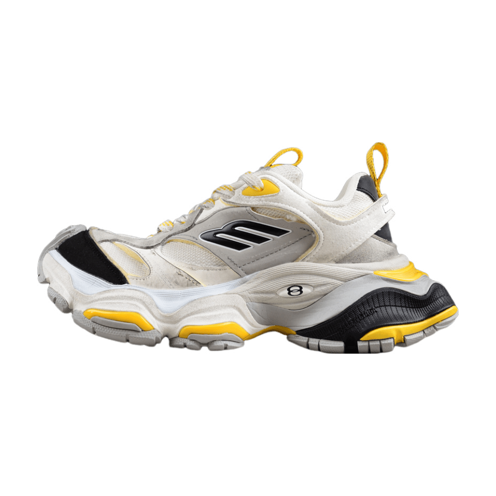 BALENCIAGA Cargo - Grey Yellow Sneakers - Black Unisex Streetwear Limited Edition - Introducing the BALENCIAGA Cargo x Grey Black Yellow, a dynamic blend of utilitarian functionality and