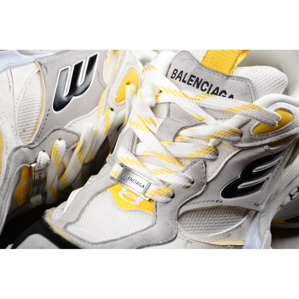 BALENCIAGA Cargo - Grey Yellow Sneakers - Black Unisex Streetwear Limited Edition - Introducing the BALENCIAGA Cargo x Grey Black Yellow, a dynamic blend of utilitarian functionality and