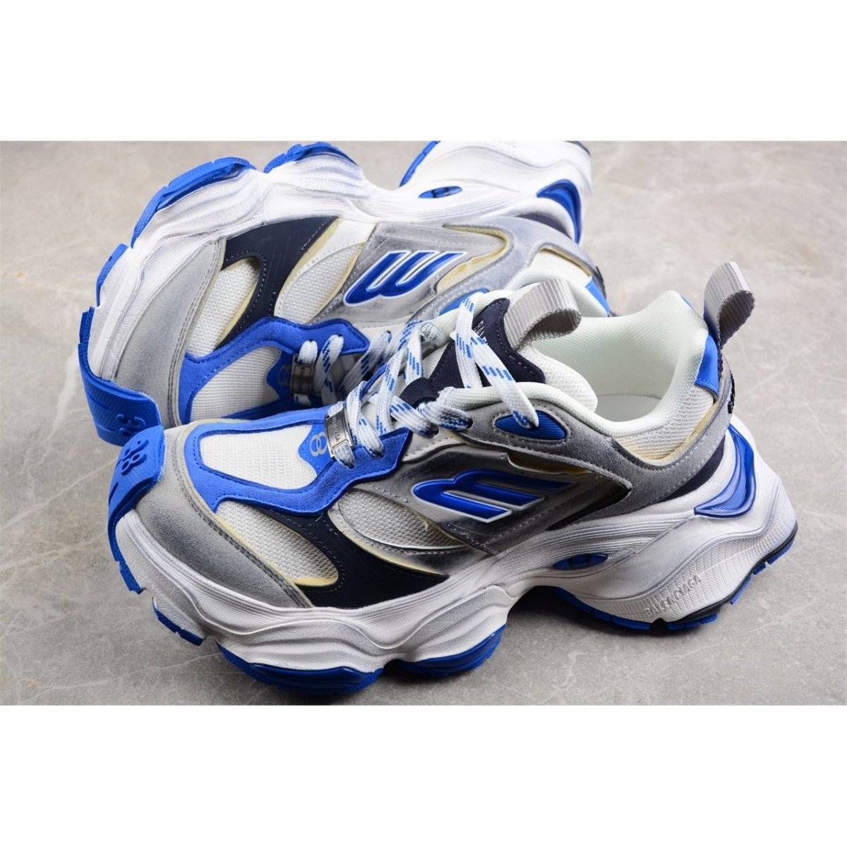 BALENCIAGA Cargo - Grey Blue Sneakers - White Unisex Streetwear Limited Edition - The BALENCIAGA Cargo x White Grey Blue sneakers are a striking addition to the Cargo