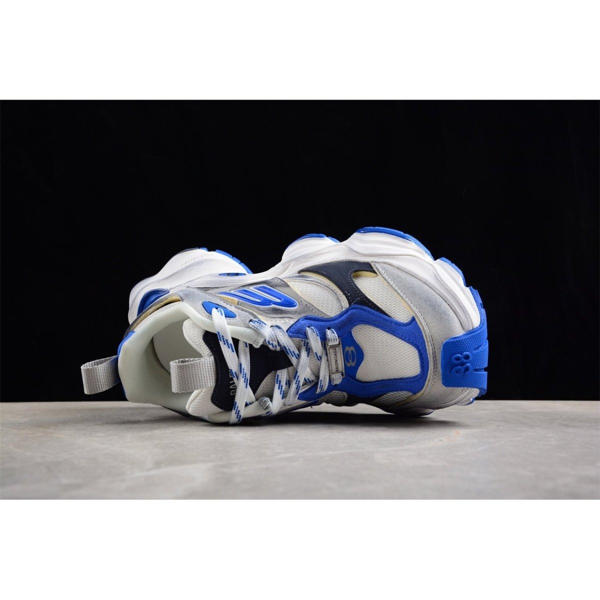 BALENCIAGA Cargo - Grey Blue Sneakers - White Unisex Streetwear Limited Edition - The BALENCIAGA Cargo x White Grey Blue sneakers are a striking addition to the Cargo
