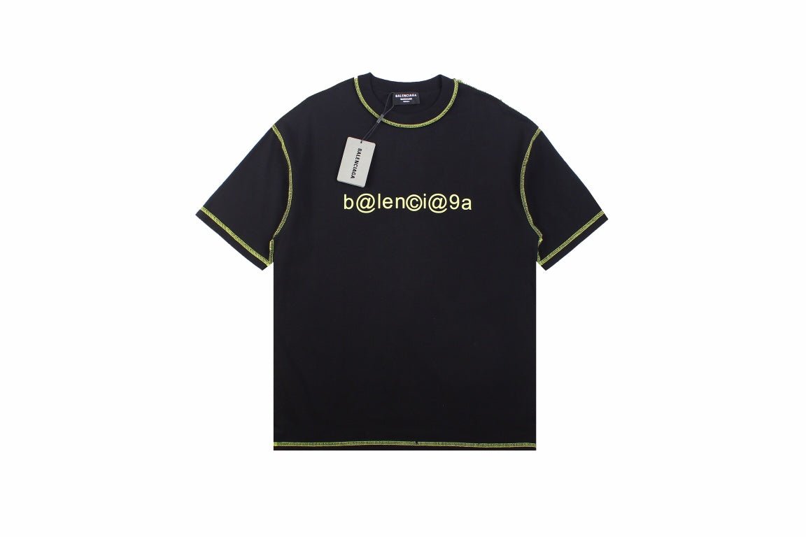 Balenciaga Digital Age Logo T-shirt - - Black Unisex Streetwear Limited Edition - This black version of the Balenciaga Digital Age t-shirt features the clever 'b@lenci@9a' email-style logo