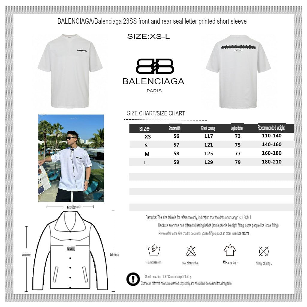 Camiseta Balenciaga con logo distorsionado (blanca)