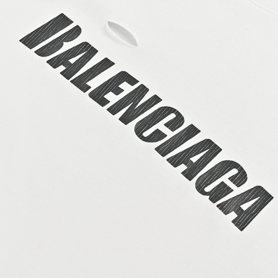 Camiseta con logo desgastado de Balenciaga