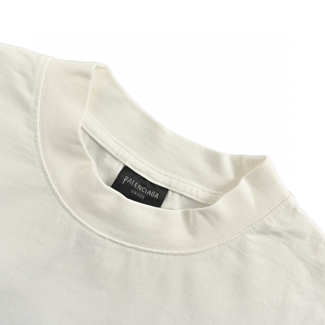 Balenciaga Fringe Hem T-shirt - White Unisex Streetwear Limited Edition - This Balenciaga t-shirt features a subtle logo on the chest and a distinctive fringe hem.