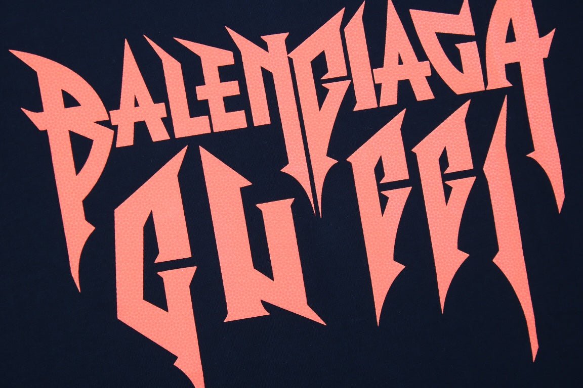 Balenciaga Gothic Logo T-shirt - Black Unisex Streetwear Limited Edition - This black Balenciaga t-shirt features the brand's name in a striking gothic font, colored in