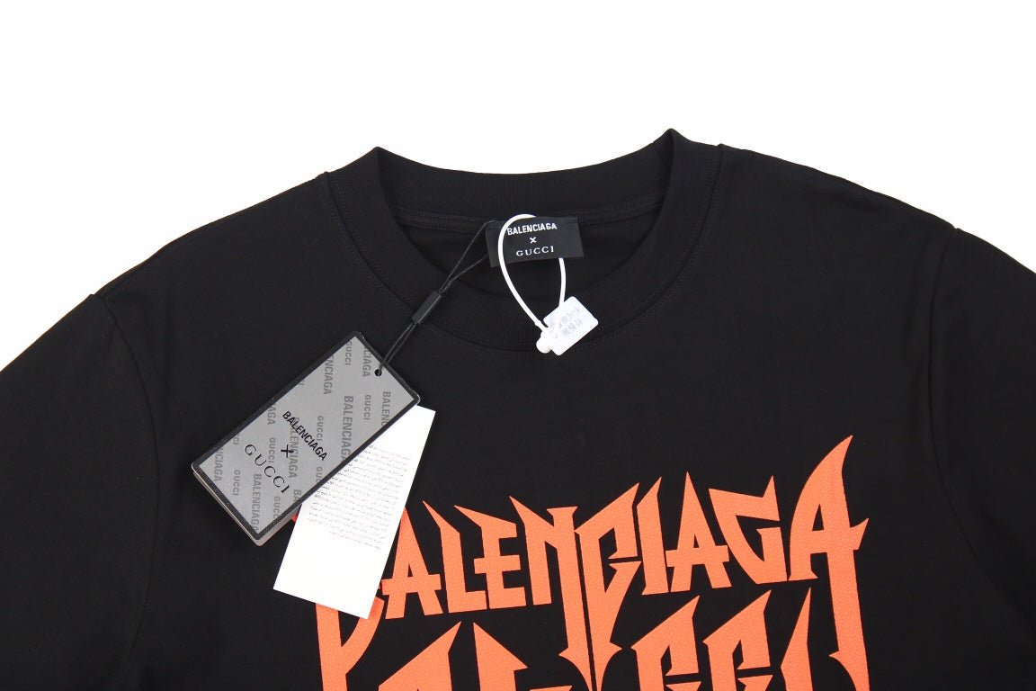 Balenciaga Gothic Logo T-shirt - Black Unisex Streetwear Limited Edition - This black Balenciaga t-shirt features the brand's name in a striking gothic font, colored in