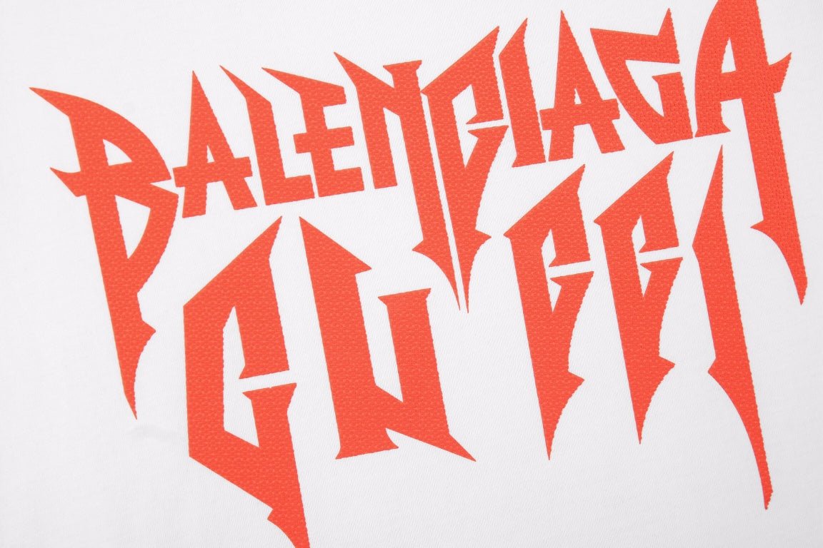 Balenciaga Gothic Logo T-shirt - - White Unisex Streetwear Limited Edition - This white Balenciaga t-shirt features the same striking gothic font seen in its black counterpart,