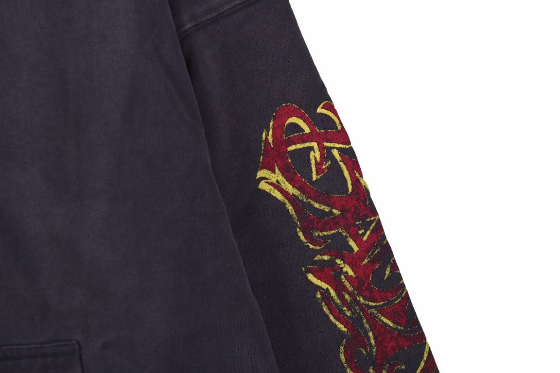 BALENCIAGA Zip-up Hoodie Washed - Grey Unisex Streetwear Limited Edition