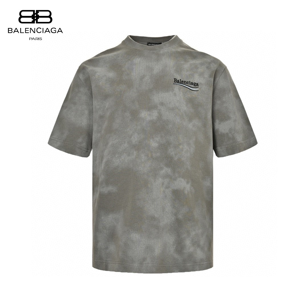 Balenciaga Tie-dye T-shirt - Grey Unisex Streetwear Limited Edition - The Balenciaga Grey Tie-Dye T-Shirt offers a modern twist on a classic silhouette. Made from