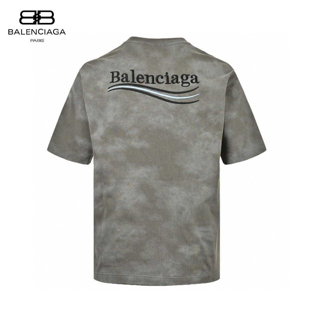 Balenciaga Tie-dye T-shirt - Grey Unisex Streetwear Limited Edition - The Balenciaga Grey Tie-Dye T-Shirt offers a modern twist on a classic silhouette. Made from