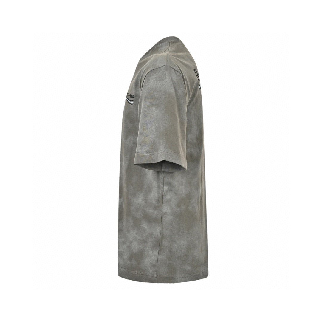 Balenciaga Tie-dye T-shirt - Grey Unisex Streetwear Limited Edition - The Balenciaga Grey Tie-Dye T-Shirt offers a modern twist on a classic silhouette. Made from