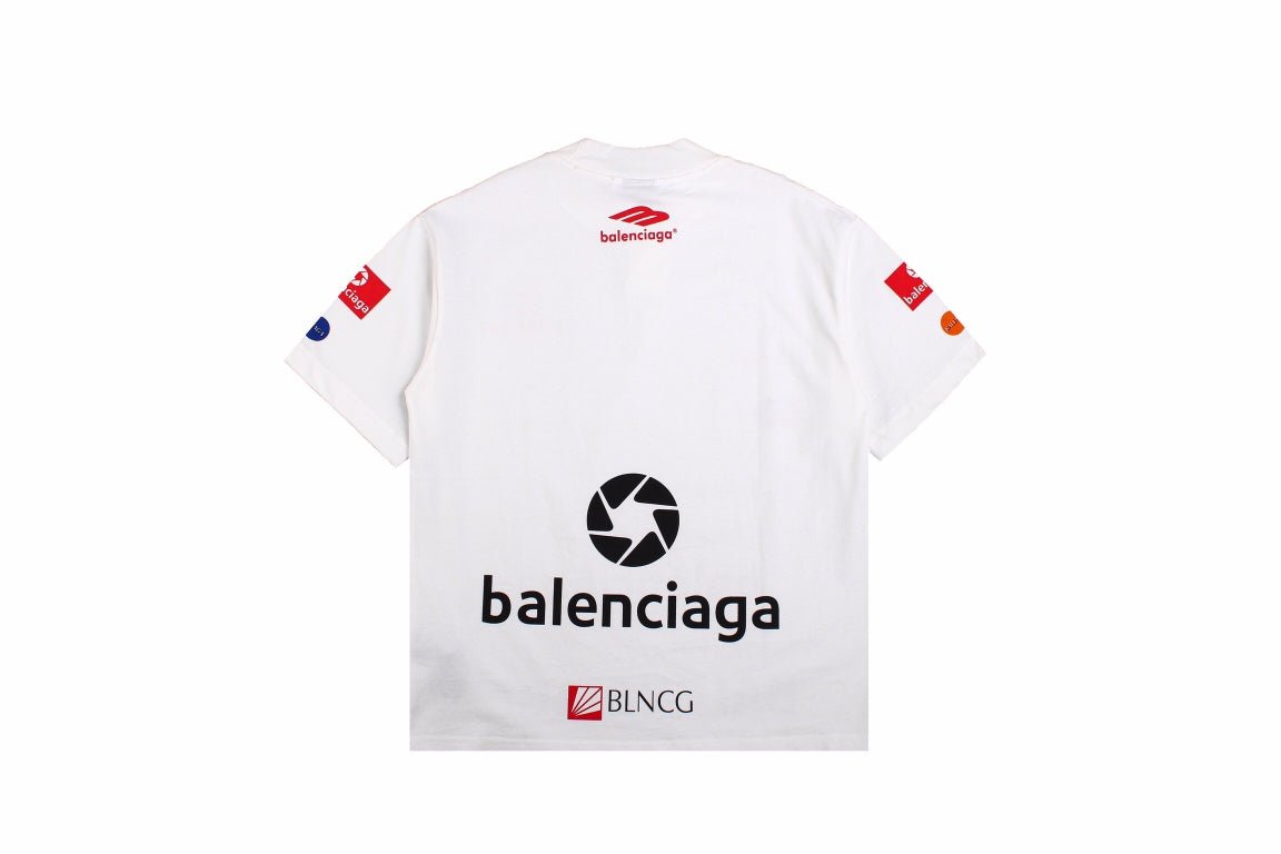 BALENCIAGA Sponsor Logo T-shirt - White Unisex Streetwear Limited Edition - The BALENCIAGA SPONSOR LOGO T-SHIRT WHITE - REPLICA blends luxury streetwear with a bold, statement-making