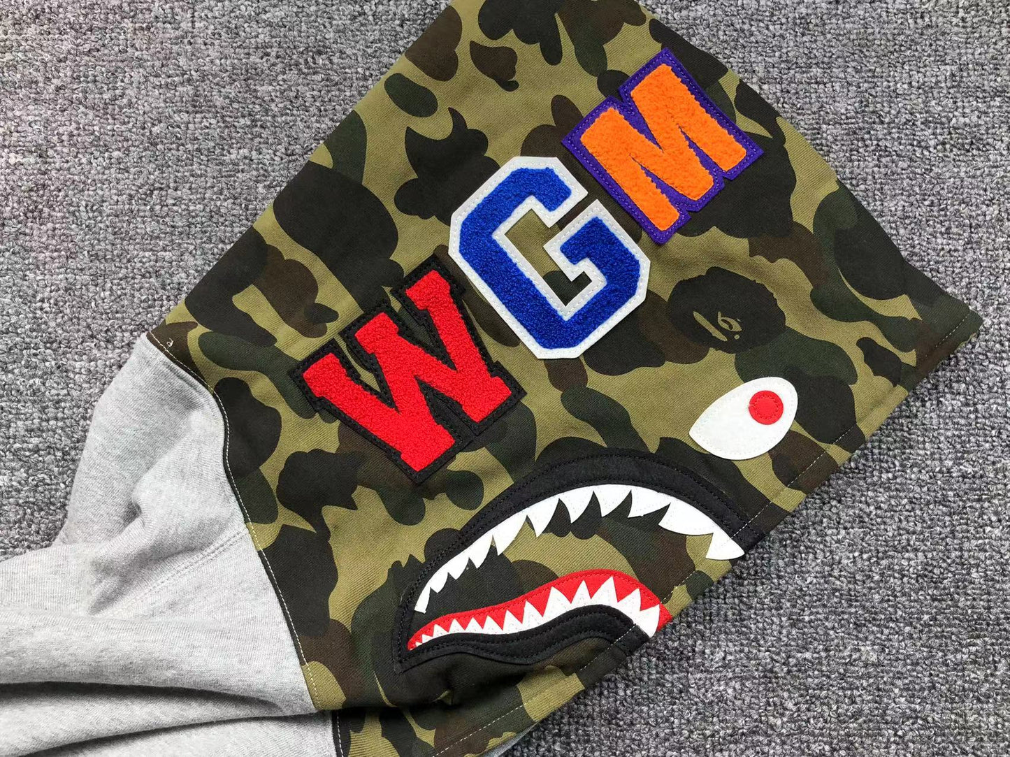BAPE Camo Full Zip Hoodie Grey - Green Unisex Streetwear Limited Edition