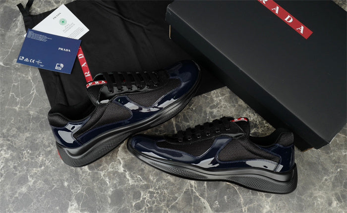 PRADA America's Cup Navy Sneakers - Black Unisex Streetwear Limited Edition