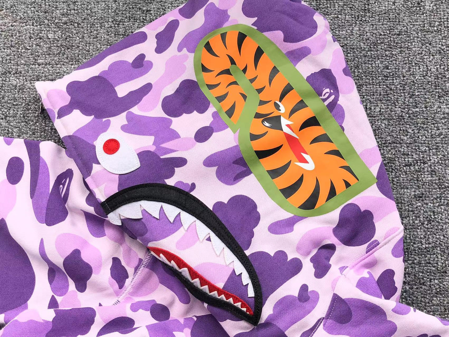 BAPE Color Camo Full Zip Hoodie - Purple Unisex Streetwear Limited Edition