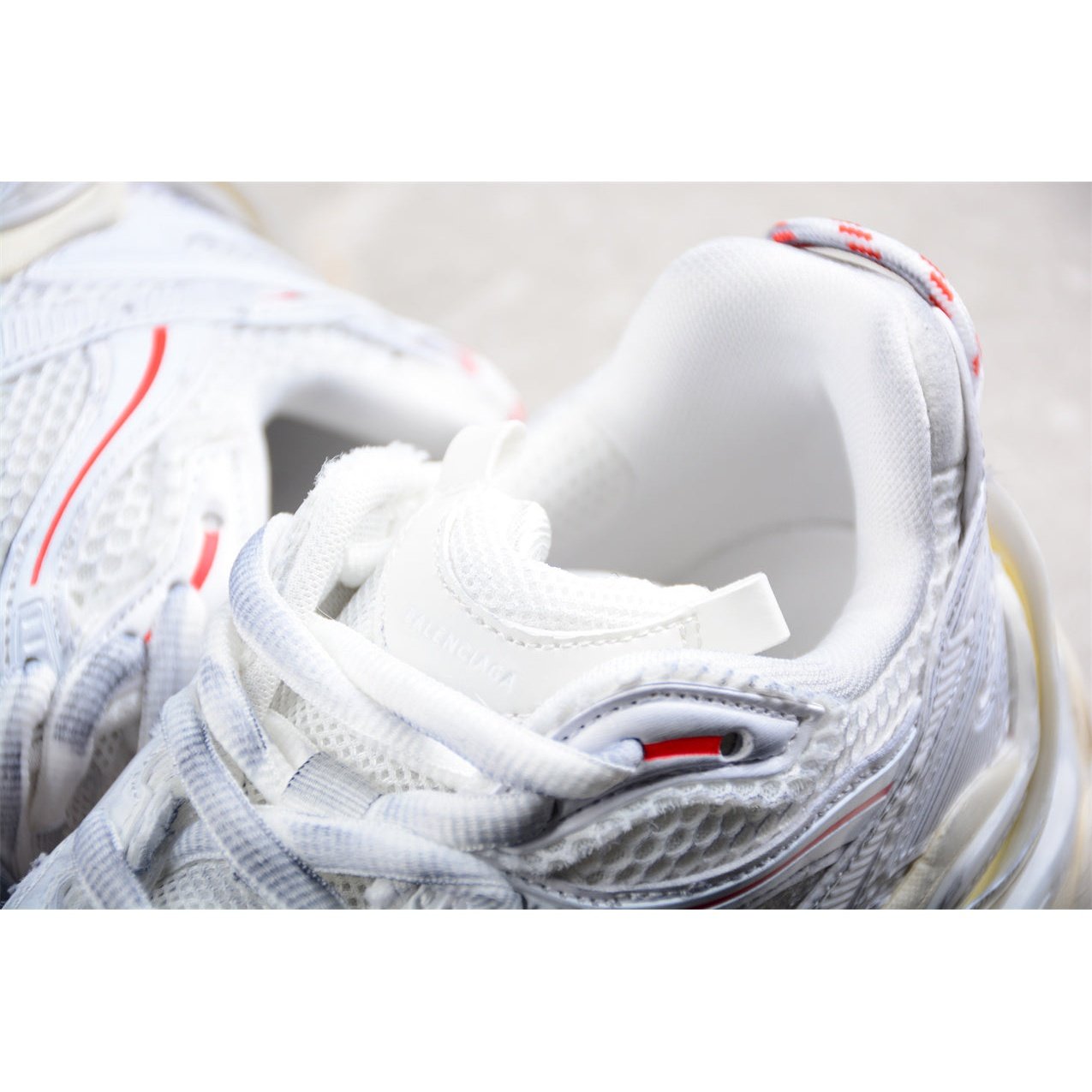 BALENCIAGA Runner - Beige Red Sneakers - White Unisex Streetwear Limited Edition - The Balenciaga Runner x White Beige Red sneakers offer a fresh and sophisticated take on