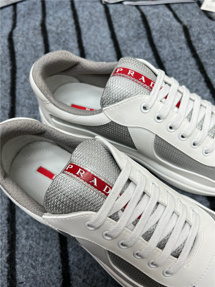 PRADA America's Cup Soft Rubber Silver Sneakers - White Unisex Streetwear Limited Edition