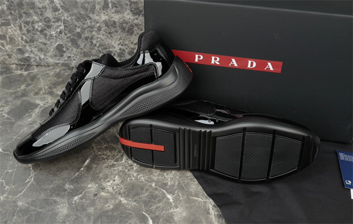 PRADA America's Cup Sneakers - Black Unisex Streetwear Limited Edition
