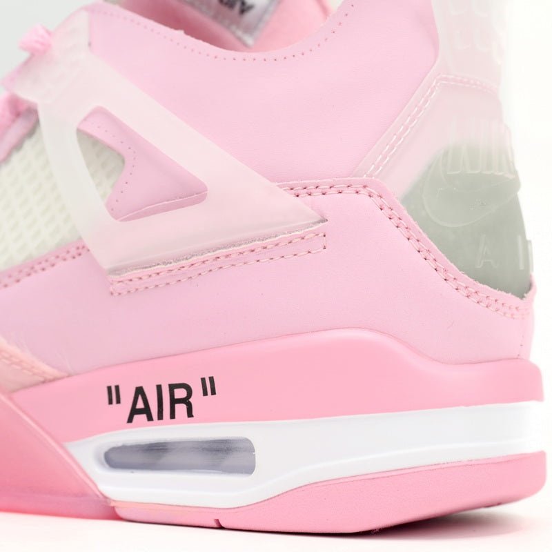 JORDAN 4 - Off-white Rose Peach Sneakers Unisex Streetwear Limited Edition - Introducing the Jordan 4 x Off-White Rose Peach, a harmonious blend of urban edge and