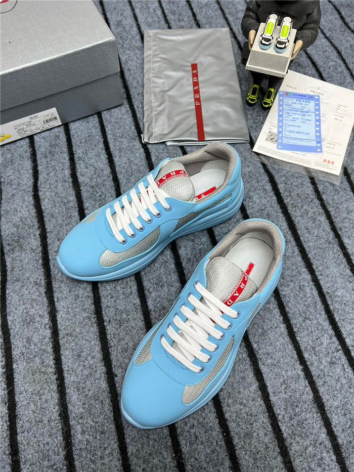 PRADA America's Cup Soft Rubber Light Silver Sneakers - Blue Unisex Streetwear Limited Edition