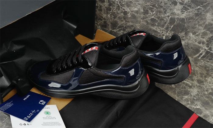 PRADA America's Cup Navy Sneakers - Black Unisex Streetwear Limited Edition