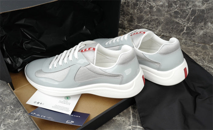 PRADA America's Cup Silver Sneakers - Grey Unisex Streetwear Limited Edition