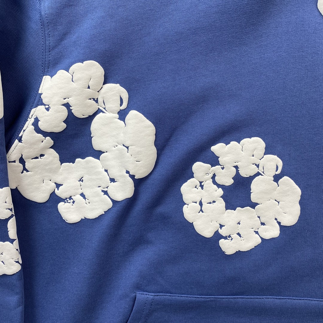 DENIM Tears Cotton Wreath Hoodie - Blue Unisex Streetwear Limited Edition