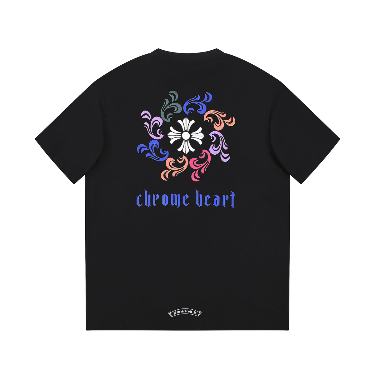 CHROME Hearts Logo Collar T-shirt - Black Unisex Streetwear Limited Edition