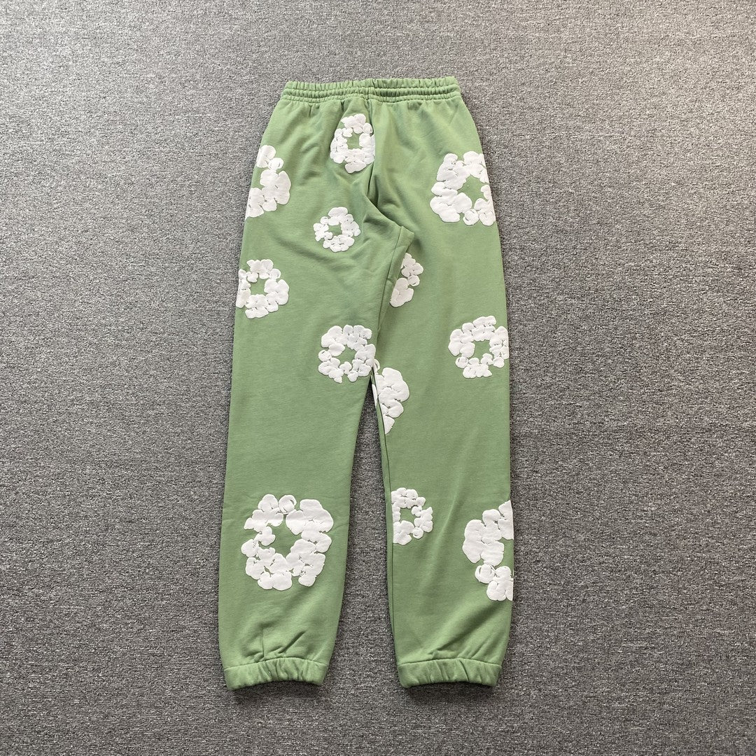 DENIM Tears Cotton Wreath Sweatpants Light - Green Unisex Streetwear Limited Edition