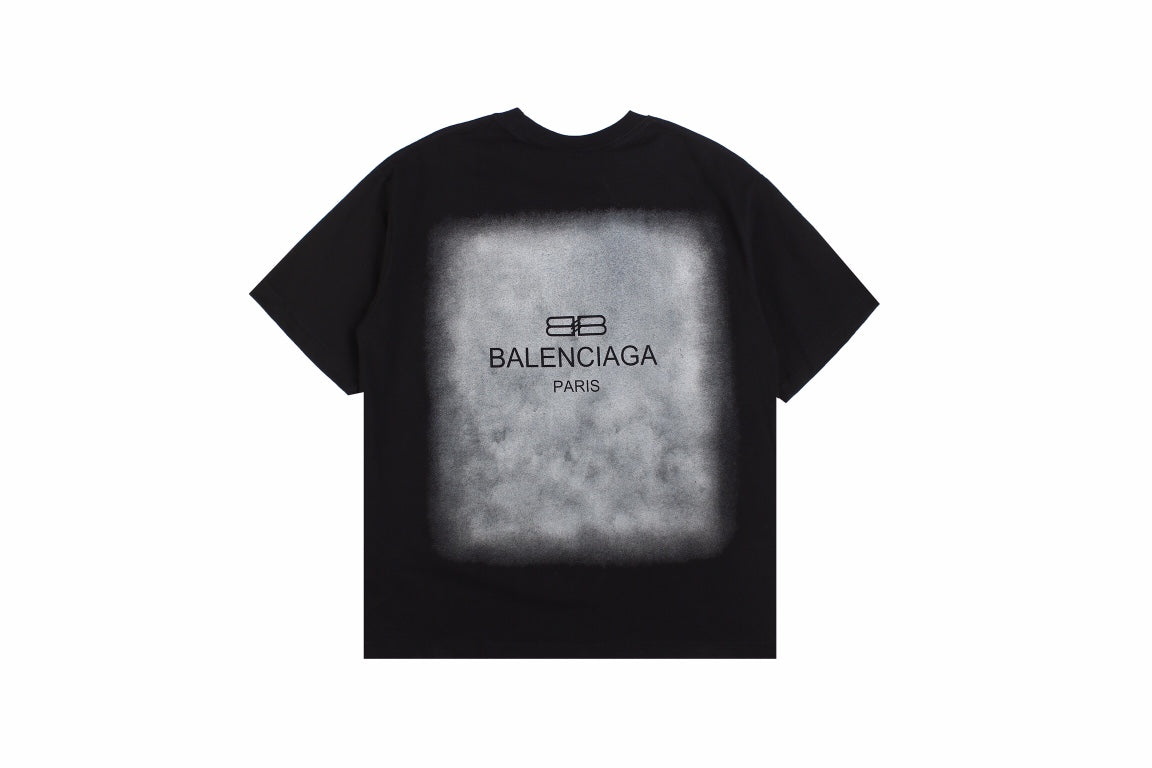 BALENCIAGA Spray Logo T-shirt - Black Unisex Streetwear Limited Edition - The BALENCIAGA SPRAY LOGO T-SHIRT BLACK - REPLICA fuses luxury fashion with urban streetwear aesthetics